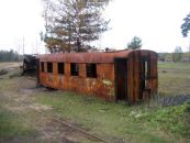 Сгоревший пассажирский вагон